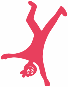 illustration bonhomme jaune qui fait le poirier